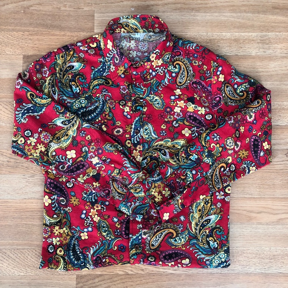 Men’s long sleeve button down shirt, 60s style